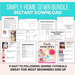 Home Sewing Patterns Ebook: Beginner Kitchen & Home Decor (PDF Pattern)