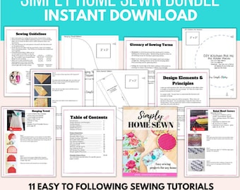 Home Sewing Patterns Ebook: Beginner Kitchen & Home Decor (PDF Pattern)