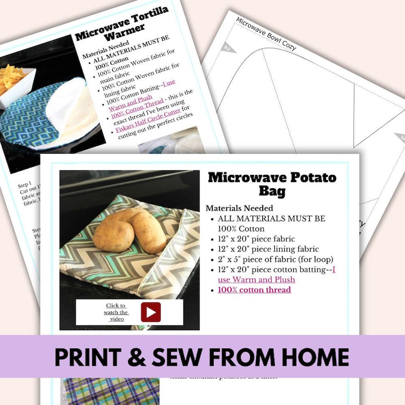 Microwave Cozy Sewing Pattern Bundle | Kitchen Projects (PDF Pattern ...