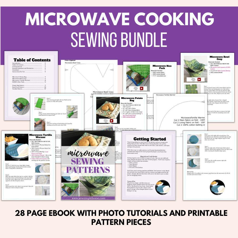 Microwave Cozy Sewing Pattern Bundle | Kitchen Projects (PDF Pattern ...