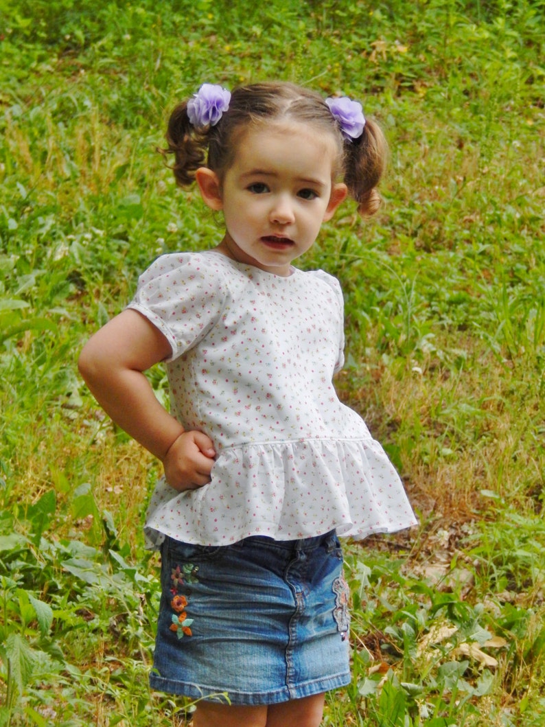 Polka Dot Peplum Top PDF Sewing Pattern Girls Shirt Pattern Peplum Top Pattern pdf sewing pattern girls top peplum shirt image 5