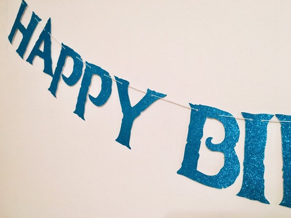 Happy Birthday Banner In Frozen Inspired Font Etsy