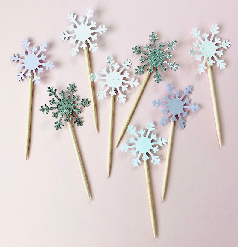 Snowflake Frozen Inspired Cupcake Toppers