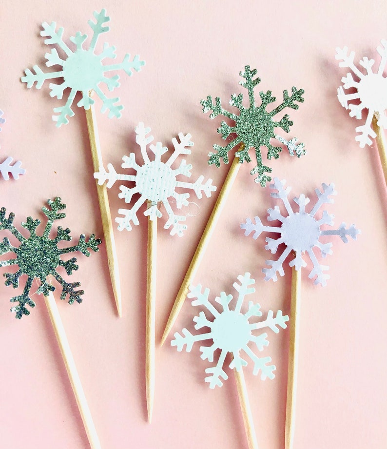 Snowflake Frozen Inspired Cupcake Toppers