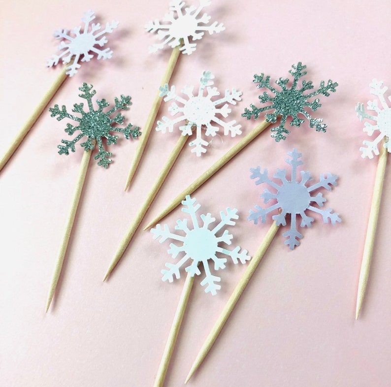 Snowflake Frozen Inspired Cupcake Toppers
