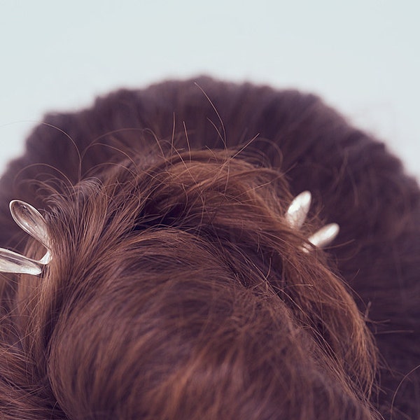 Rabbit in my head hairpin (sterling silver)