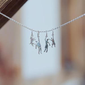 Your Family portrait set of 3 or 4 pendants in sterling silver Perfect Gift for Mom Mom Necklace Bridesmaid Gift Made in Ukraine image 2