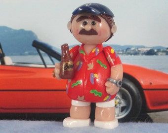 Thomas Magnum, P.I. Miniature Gnome OOAK collectible for Fairy Gardens