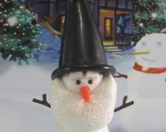 Snowman Gnome for Winter Wonderland Fairy Garden OOAK