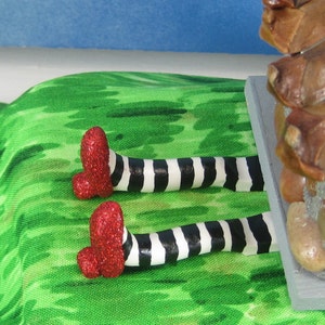 Wicked Witch&#39;s Feet with Ruby Slippers for Fairy Garden OOAK