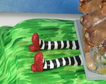 Wicked Witch's Feet with Ruby Slippers for Fairy Garden OOAK