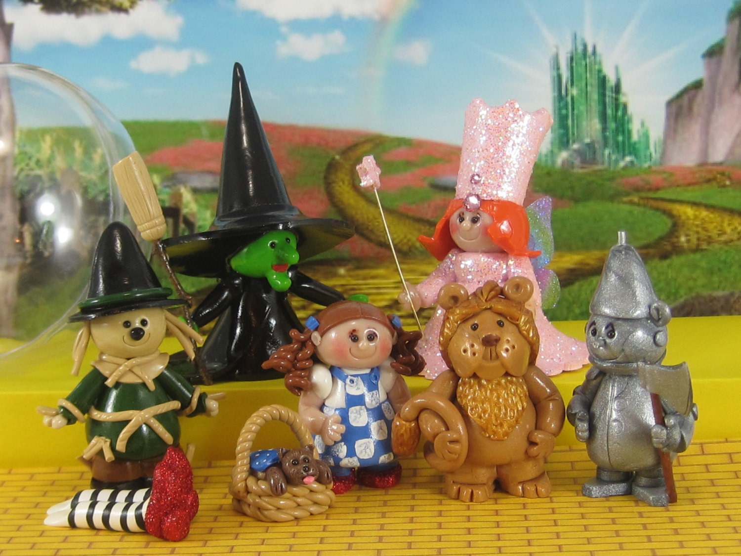 Wizard of Oz オルゴール エッグ型 フィギュア Complete Wizard of Oz Set OOAK for Fairy Garden, Ornaments, Cake