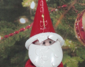 Wee Santa Claus Christmas Ornament OOAK Handmade