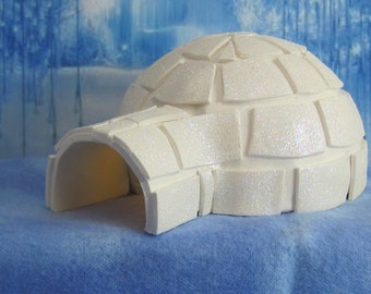 Igloo for Winter Wonderland Fairy Garden OOAK, handmade miniature, Christmas, North Pole