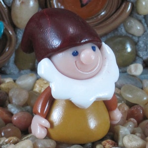 Glücklich der Zwerg für Den Feengarten OOAK handgemachte Miniatur, Ornament