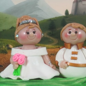 Princess and Prince for Fairy Garden or Cake Topper OOAK Snow White and Charming handmade