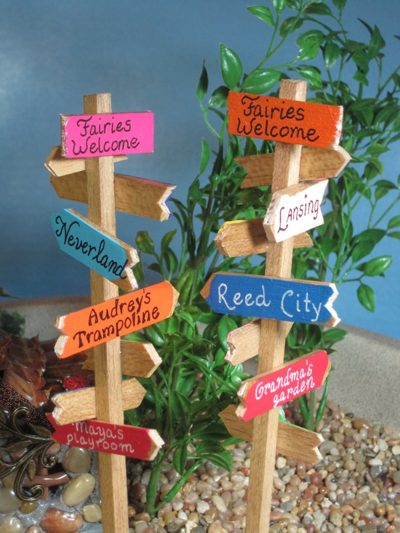 Signpost for Fairy Gardens OOAK Handmade - Etsy