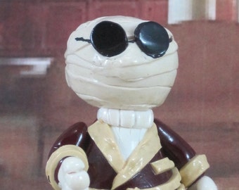 The Invisible Man Wee Monster para jardín de hadas, topper pastel, adorno OOAK hecho a mano