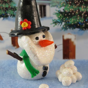 Snowman Gnome for Winter Wonderland Fairy Garden OOAK