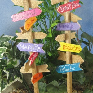 Signpost for Fairy Gardens OOAK handmade