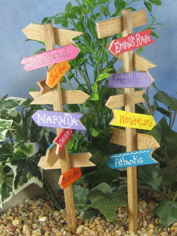 Signpost For Fairy Gardens Ooak Handmade Fairy Gardens Ooak Handmade, Fairy Garden Sign Post