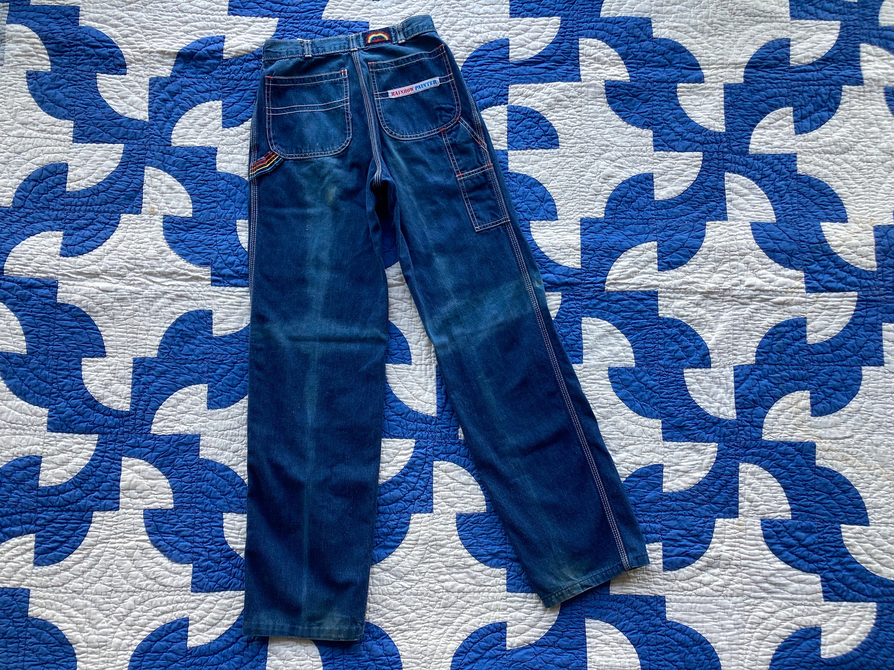 パンツ UNKNOWN / 60's 70's denim painter pants Vintage 1970's Painter Pants Jeans Size XS - S (W 28