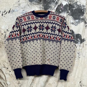 1950s Jantzen Snow Flake Wool Sweater Picture Knit Sweater Pullover Pattern 50s 1940s 40s Jumper