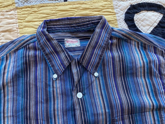 Large 50s Cotton McGregor Button Down Shirt Long … - image 5