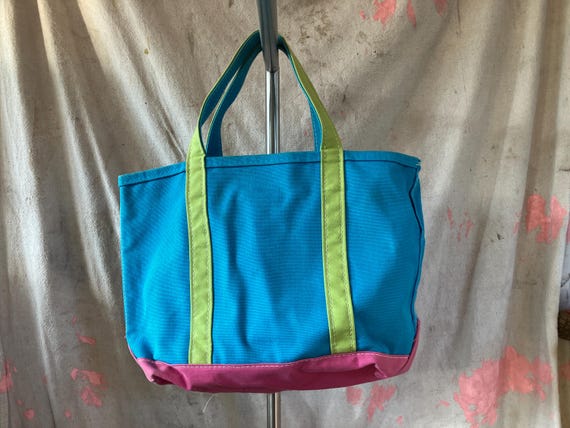 Custom LL Bean Boat & Tote Color Block Canvas Bag… - image 9