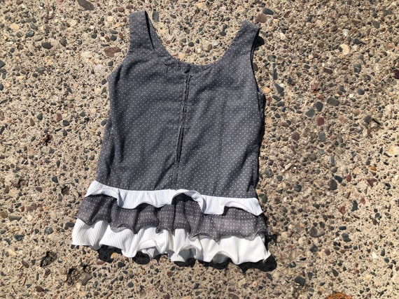 26" 50s 60s Ruffle n' Swiss Dot Set Skirt and Blo… - image 5