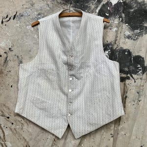 Antique Pattered Cotton Vest Suit Buckle-Back Vest Waistcoat Maurice L. Rothschild 1910s 1920s Edwardian Early 1900s