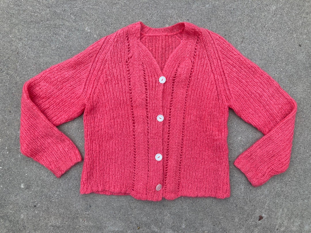bubblegum pink cardigan