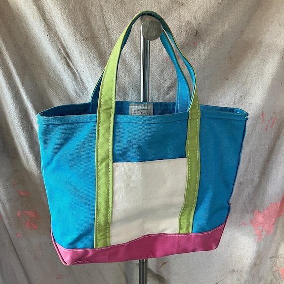 Custom LL Bean Boat & Tote Color Block Canvas Bag… - image 1