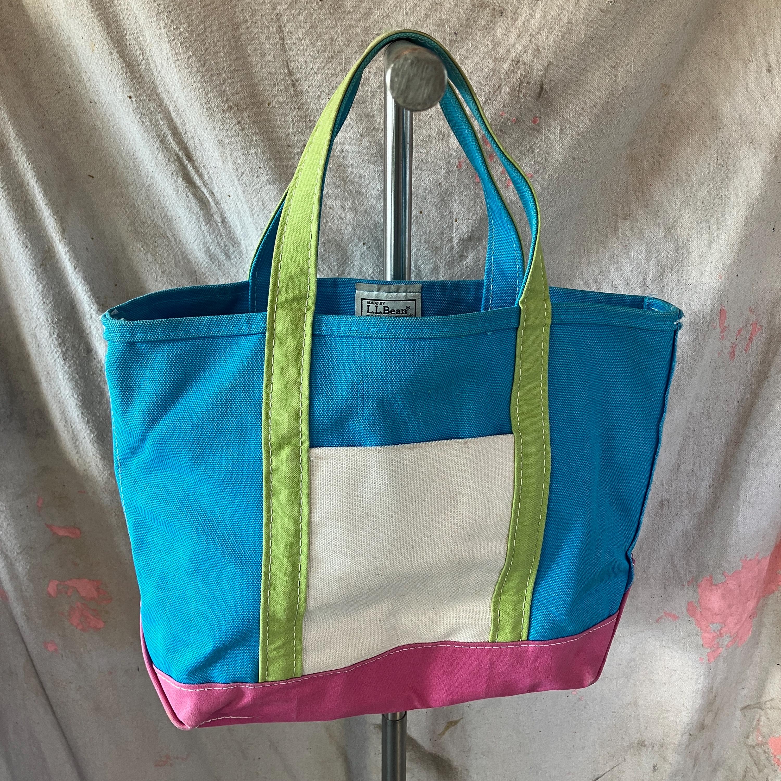 ま*じ様 LL beanカラフル レア boat and tote 期間限定6/ Custom LL Bean Boat & Tote Color Block Canvas Bag Pink Blue Green