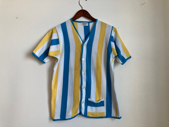 50s Play Shirt by Campus Wide Striped Cotton Knit With