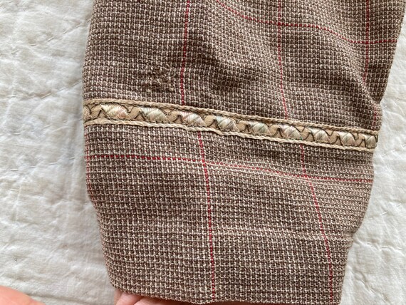M 40s Homespun Wool Dress Long Sleeve Handmade Wo… - image 5