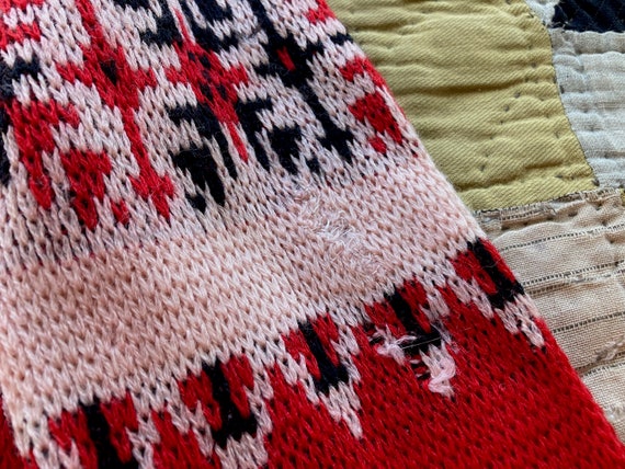 40s McGregor Red Wool Snowflake Pattern Sweater K… - image 6