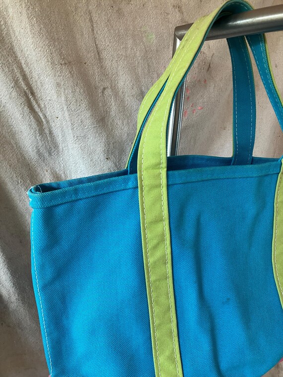 Custom LL Bean Boat & Tote Color Block Canvas Bag… - image 10