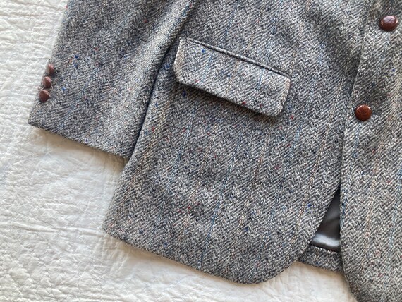 M Size 40 60s Harris Tweed Sport Coat Wool Rainbo… - image 3