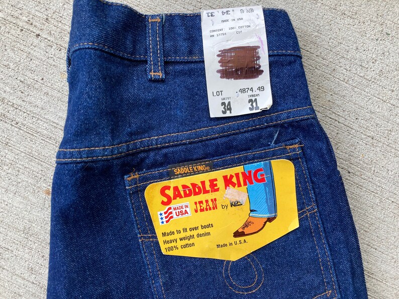 32x30 70s Saddle King Men's Boot Cut Western Jeans Etsy