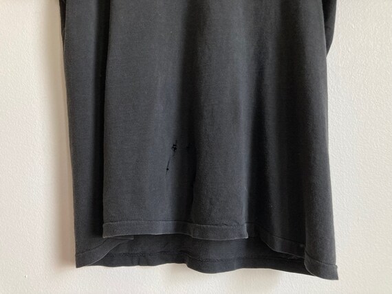 70s Black Mayo Spruce Cotton T-Shirt Thrashed Pap… - image 6