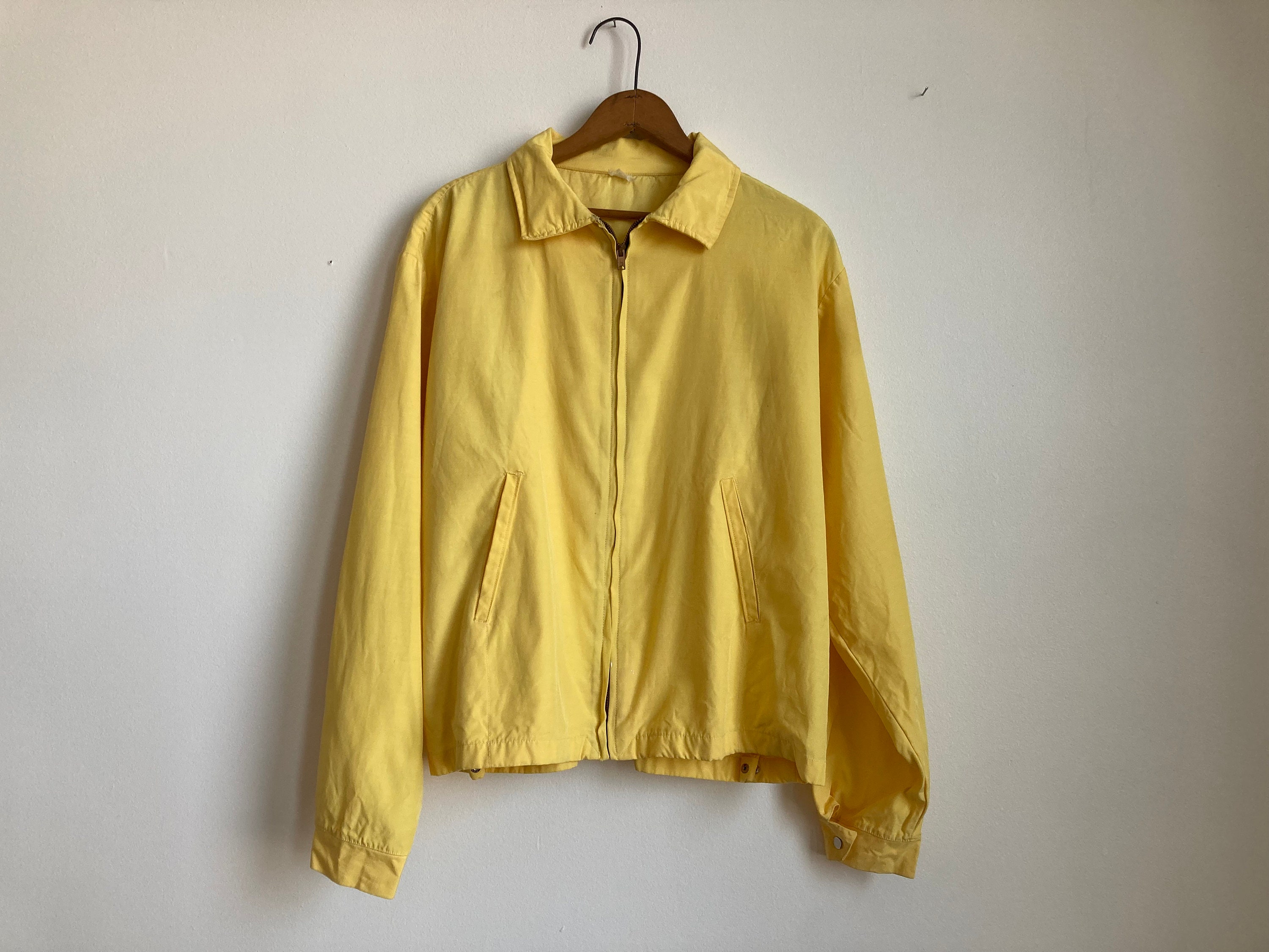 L XL 1950s Banana Yellow Rayon Gabardine Sportswear Jacket - Etsy