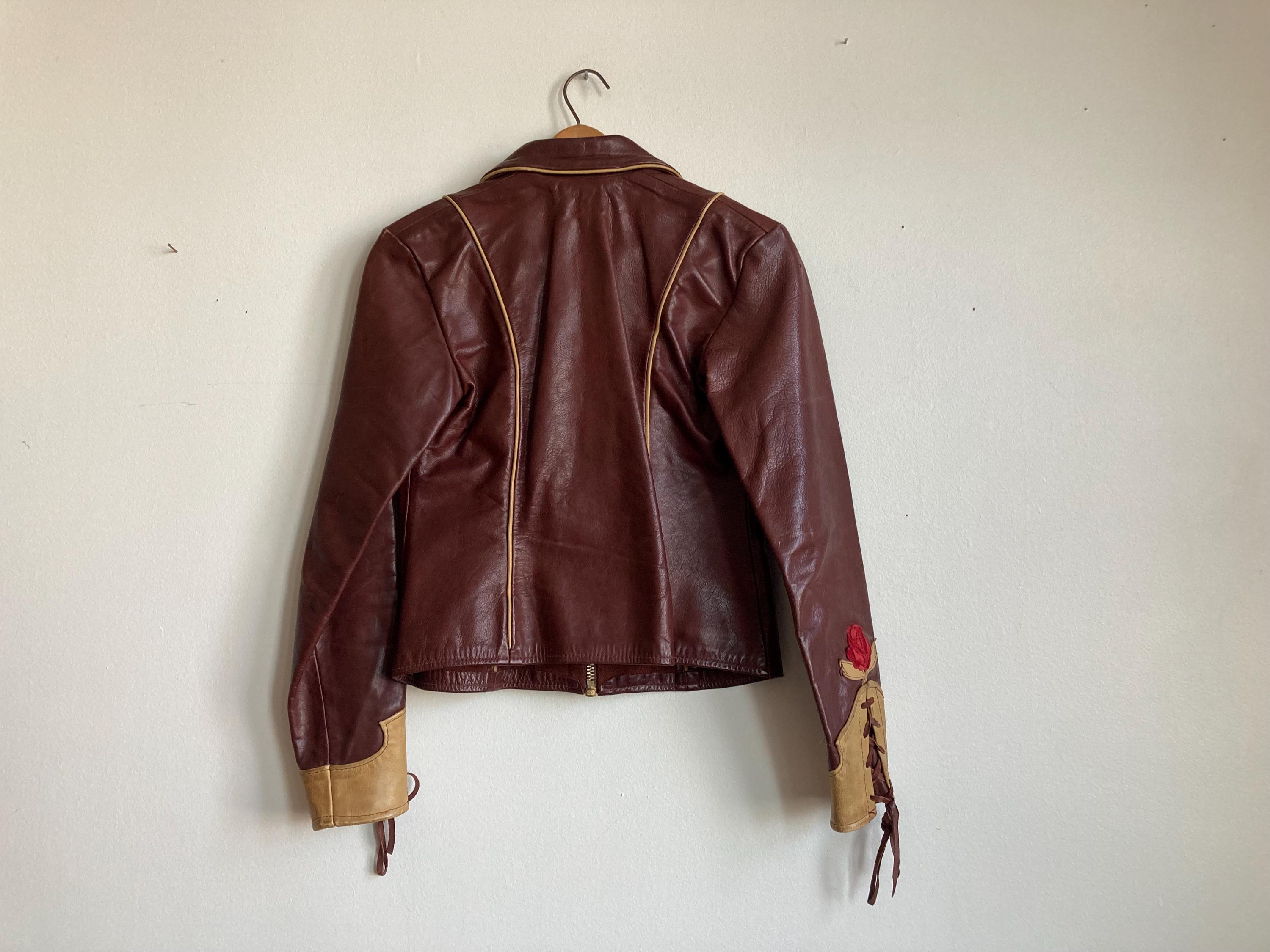 East West Musical Instruments 　metro　メトロ Rare M 1970s East West Musical Instruments Leather Jacket