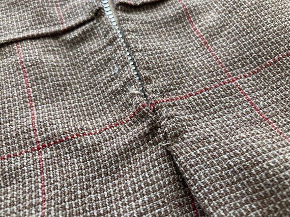 M 40s Homespun Wool Dress Long Sleeve Handmade Wo… - image 7