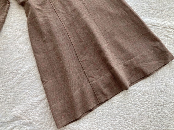 M 40s Homespun Wool Dress Long Sleeve Handmade Wo… - image 4