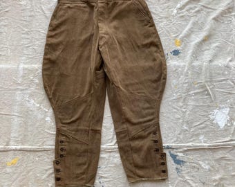 36" 1930s Cotton Twill Knickers Button Fly Breeches Jodhpurs 1920s 20s 30s