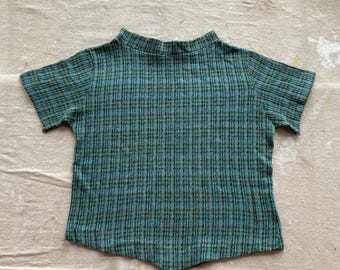 1960s Knit T Shirt Mod Knit Blouse Top Mock Neck Tee Mod Shirt 60s 70s 1970s Glam