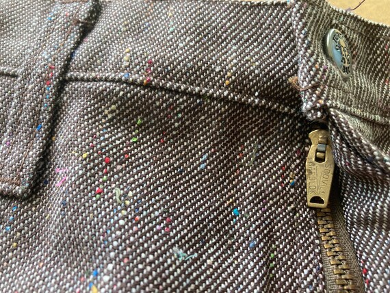 32" 70s Tweed Wide Leg Pants Rainbow Flecked Brow… - image 6