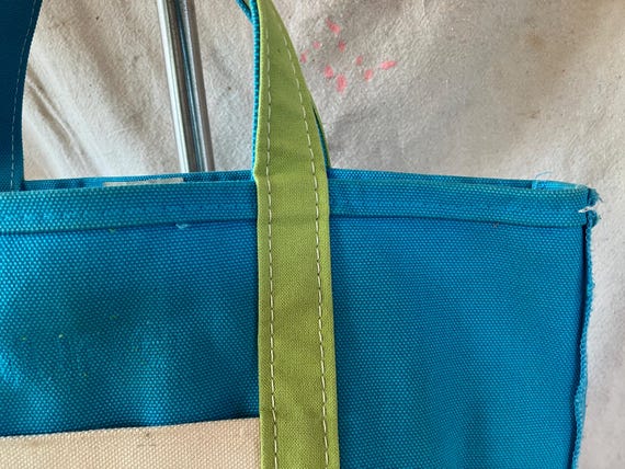 Custom LL Bean Boat & Tote Color Block Canvas Bag… - image 6