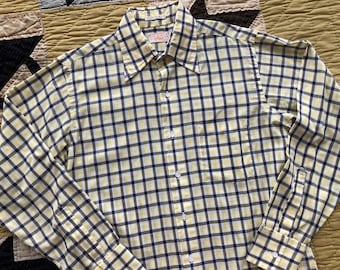 Vintage 1950s Shadow Plaid Flannel Shirt by Sir Guy. Size Vintage 1950s Shadow Plaid Flannel Shirt by Sir Guy. Size